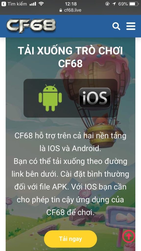 Cách tải CF68 trên iphone